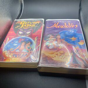 Lot of 2 Walt Disney Aladdin & Return of Jafar VHS Tapes